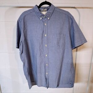 H&M L.O.G.G. Mens XL Blue Button Down Short Sleeve Casual Shirt Top